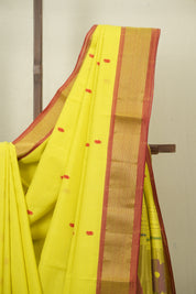 Yellow Cotton Paithani Saree - SRYCPS751