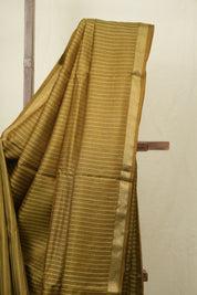 Khaki Tussar Silk Saree - SRKTSS1880