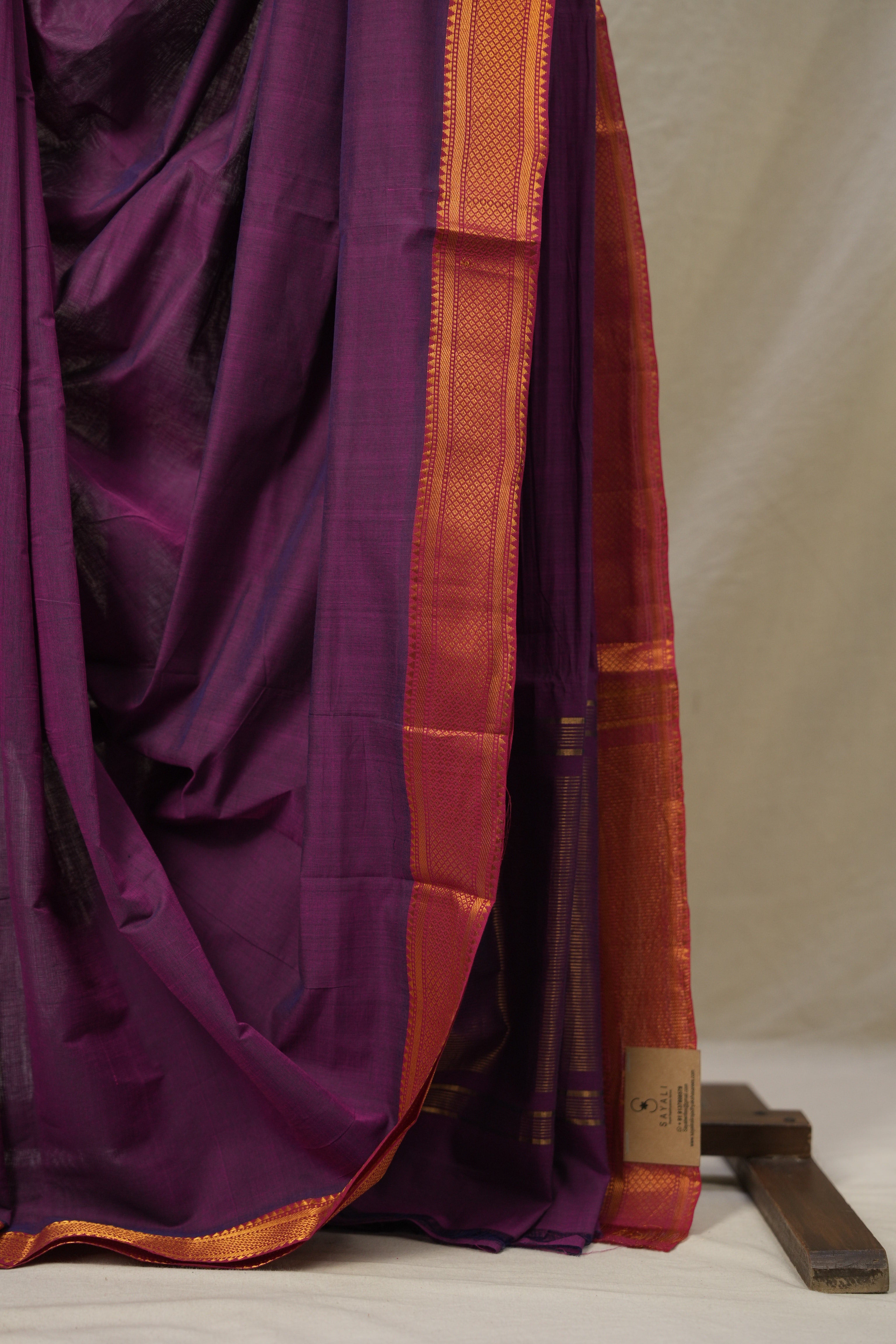 Two Tone Magenta  Plan Cotton Mangalgiri Saree - SRTMPCMS45