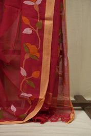 Red Bengal Mul Cotton Saree - SRRBMCS088