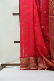 Red Chanderi Silk Saree - SRRCSS404
