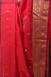 Red Chanderi Silk Saree - SRRCSS404
