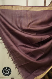 Plum Tussar Silk Saree - SRPTSS1947