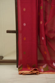 Red Bengal Mul Cotton Saree - SRRBMCS088