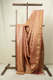 Peach Tussar Silk Saree - SRPTSS1948