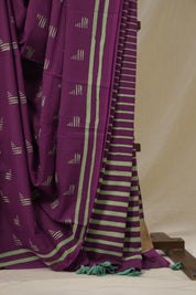 Purple HBP Cotton Saree - SRPCS3279