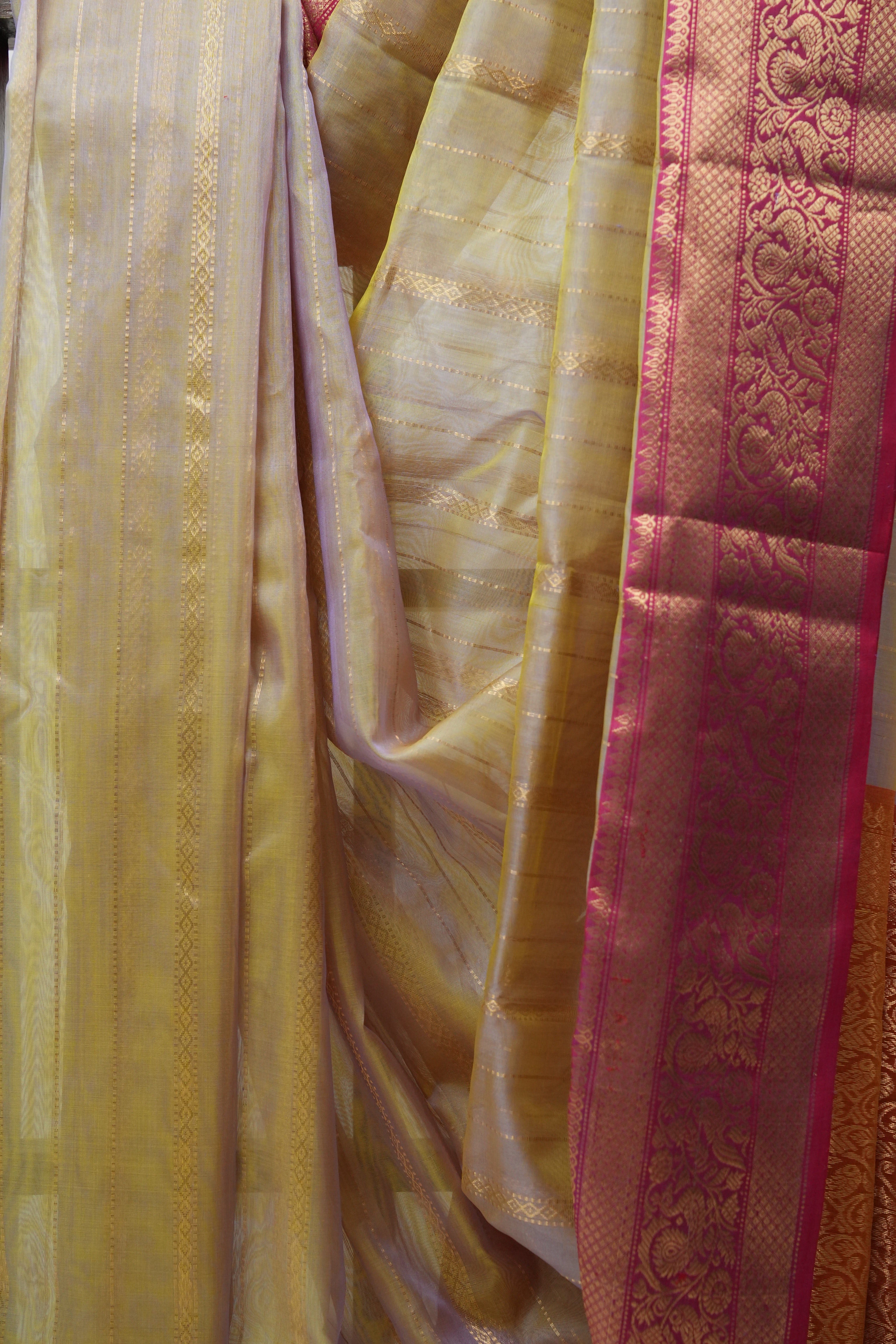 Moss Green Chanderi Silk Saree - SRMGCSS63- PI