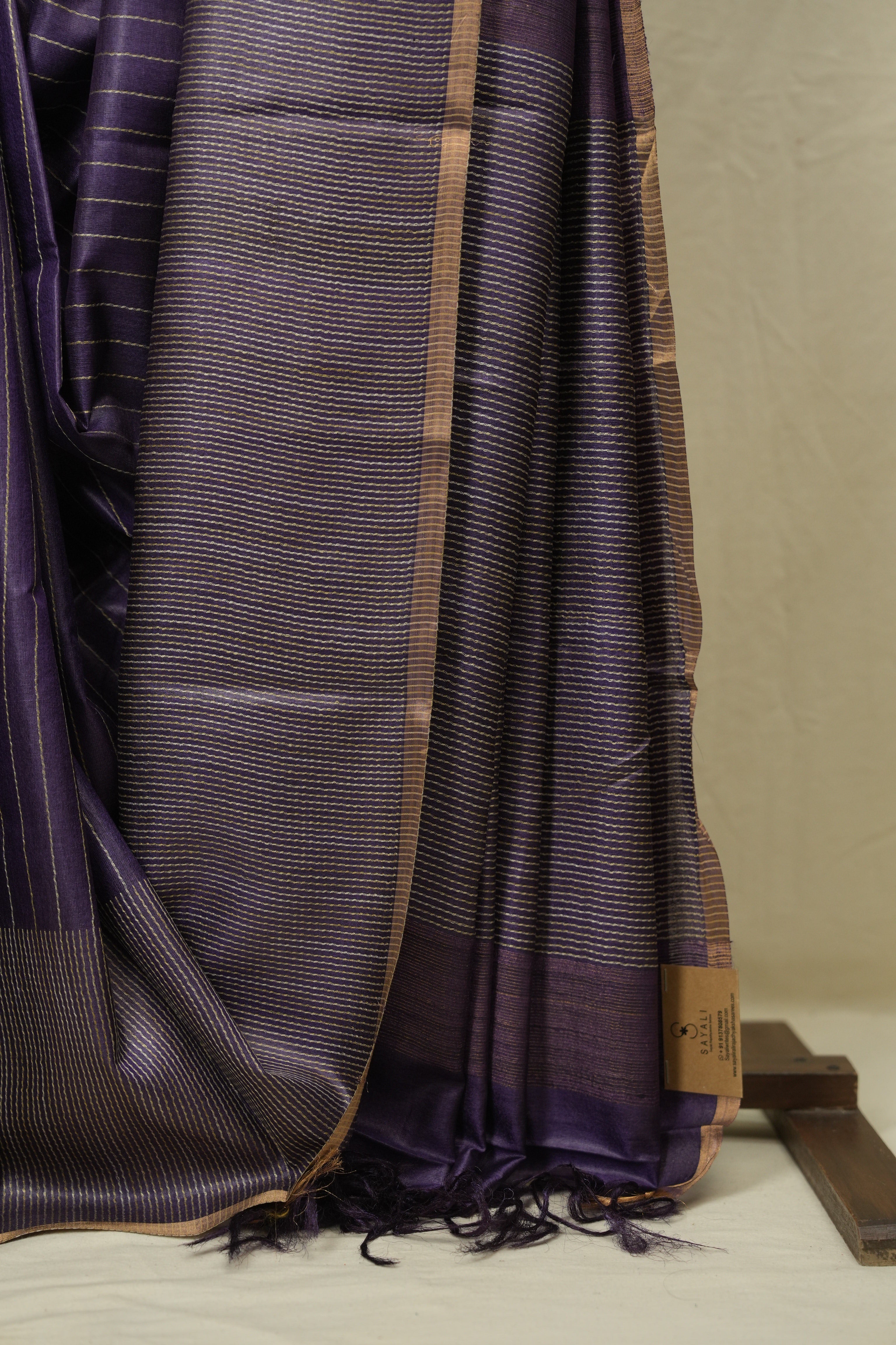 Royal Purple Tussar Silk Saree - SRRPTSS1881