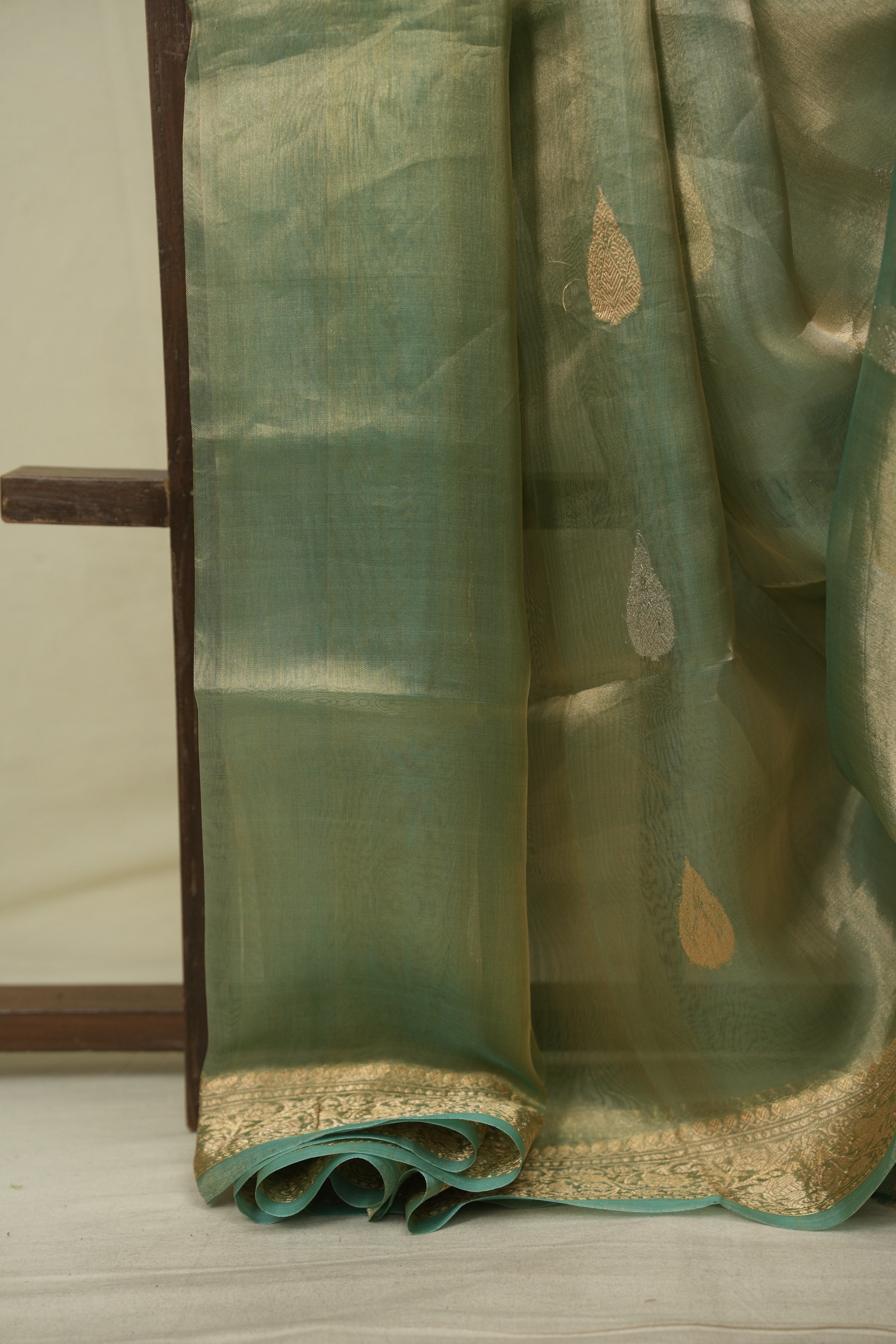 Mint Tissue Banarasi Silk Saree - SRMBSS94