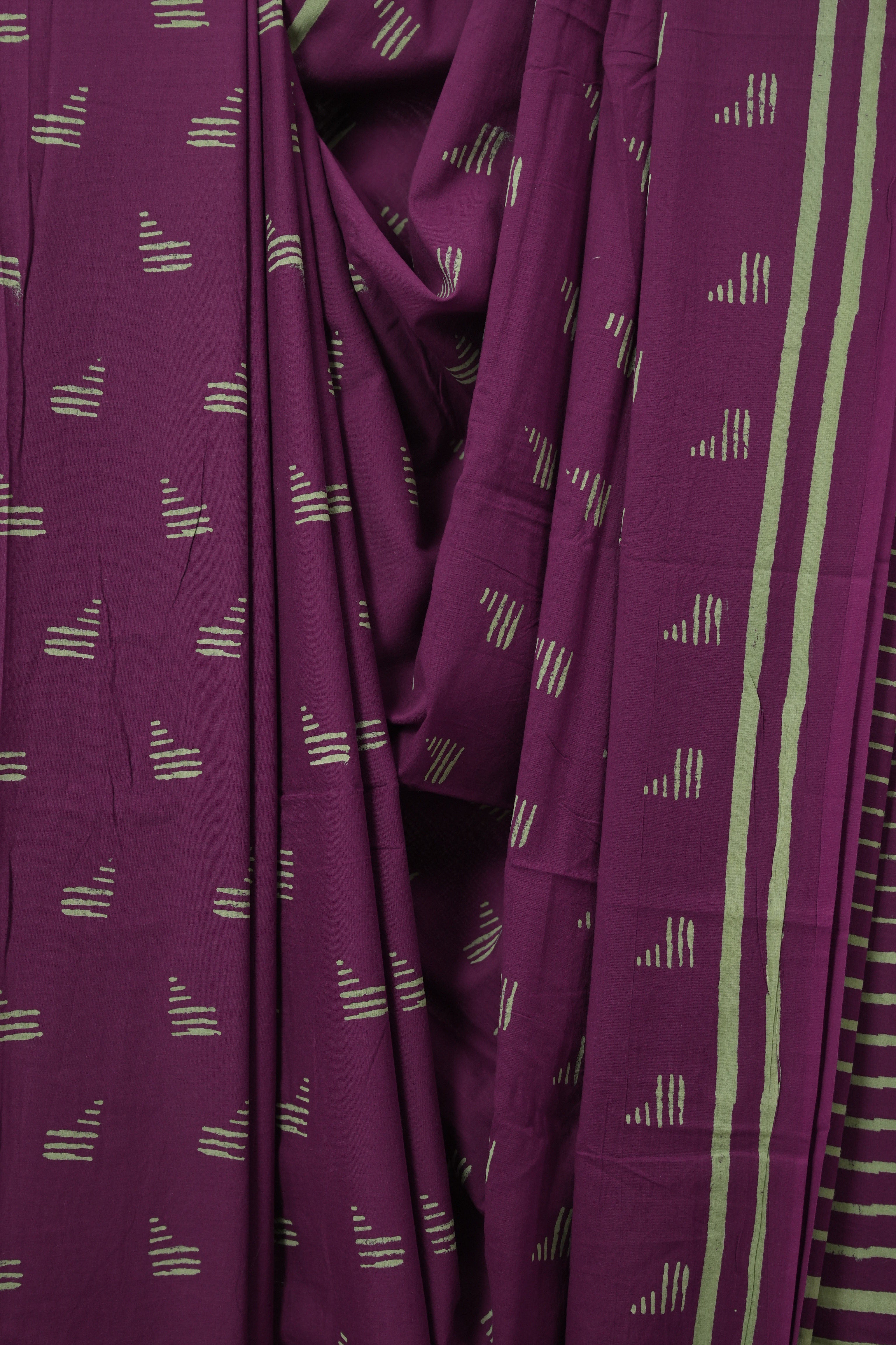 Purple HBP Cotton Saree - SRPCS3279