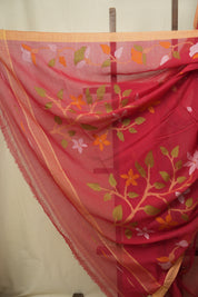 Red Bengal Mul Cotton Saree - SRRBMCS088
