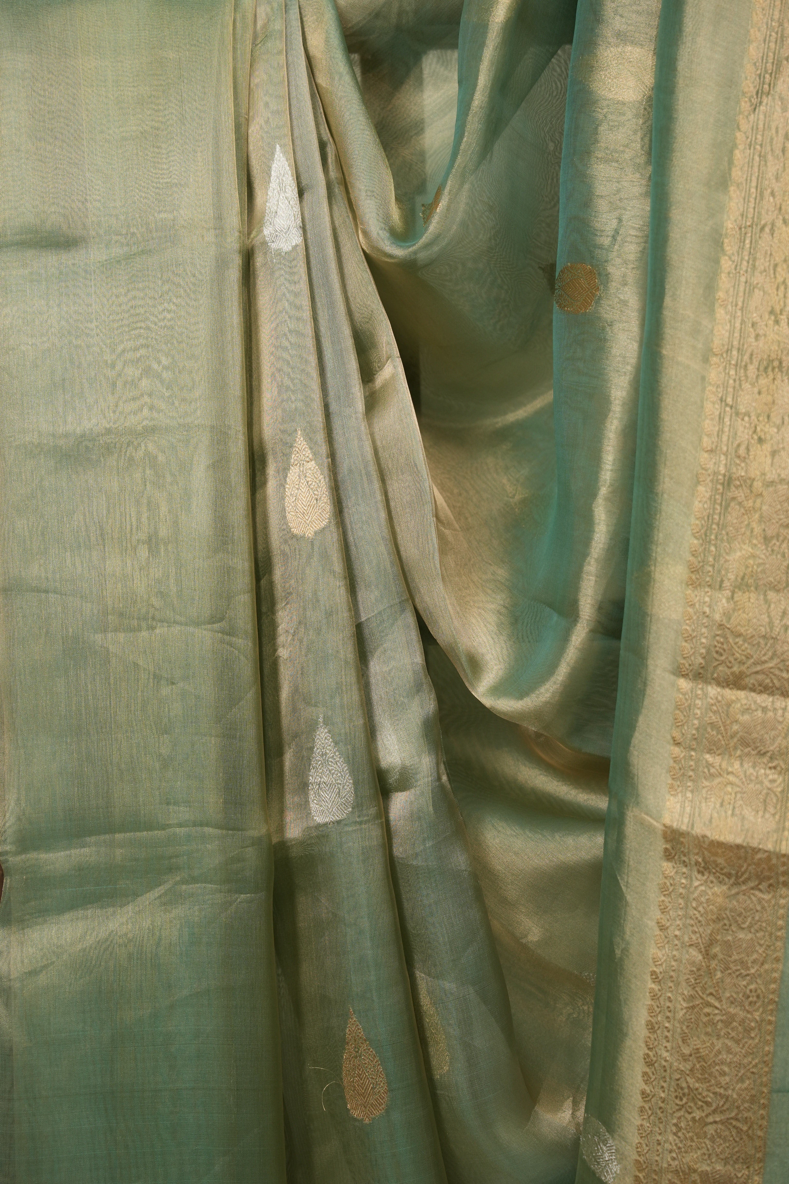 Mint Tissue Banarasi Silk Saree - SRMBSS94