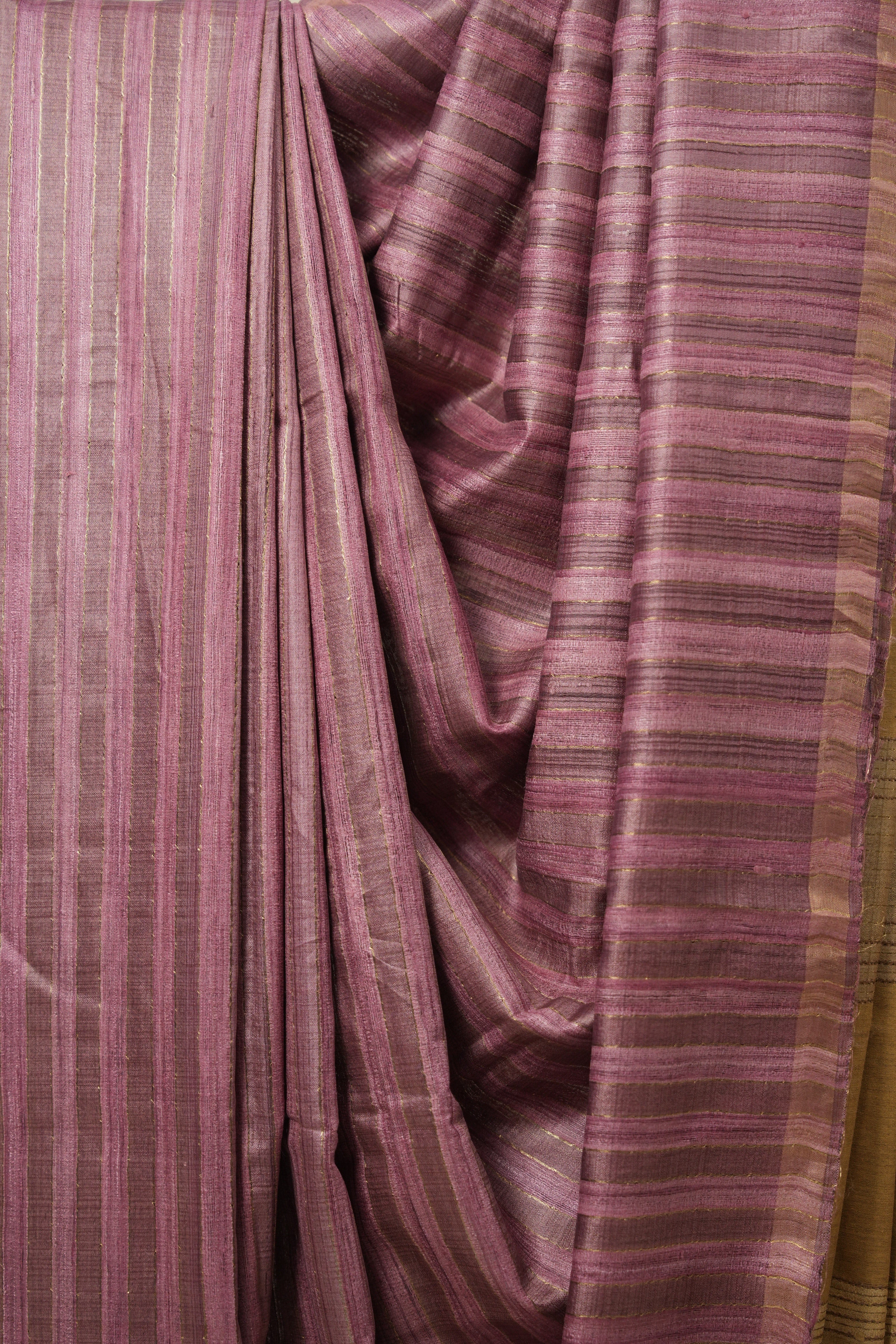 Pink Tussar Silk Saree - SRPTSS1683