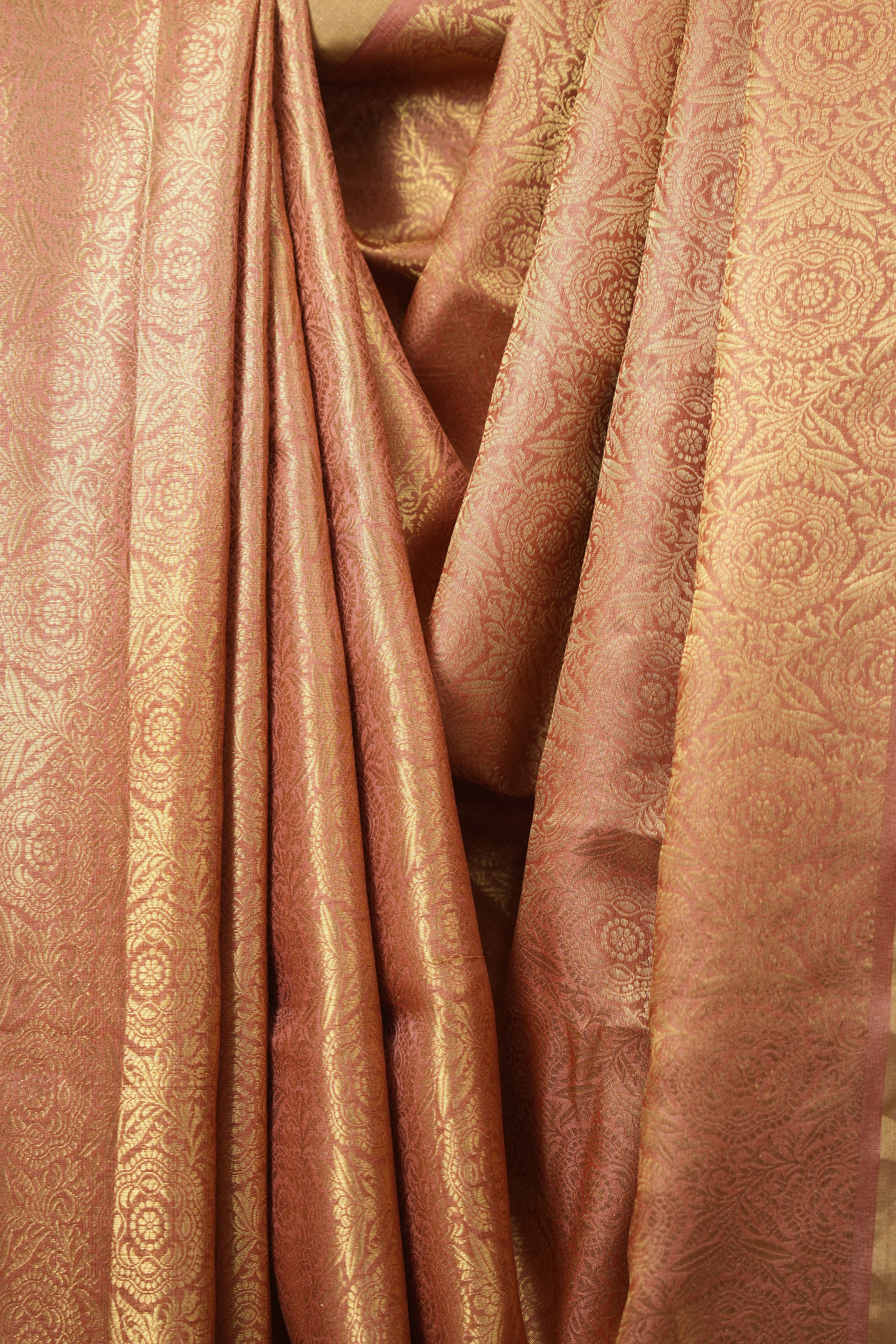 Peach Tussar Silk Saree - SRPTSS1948