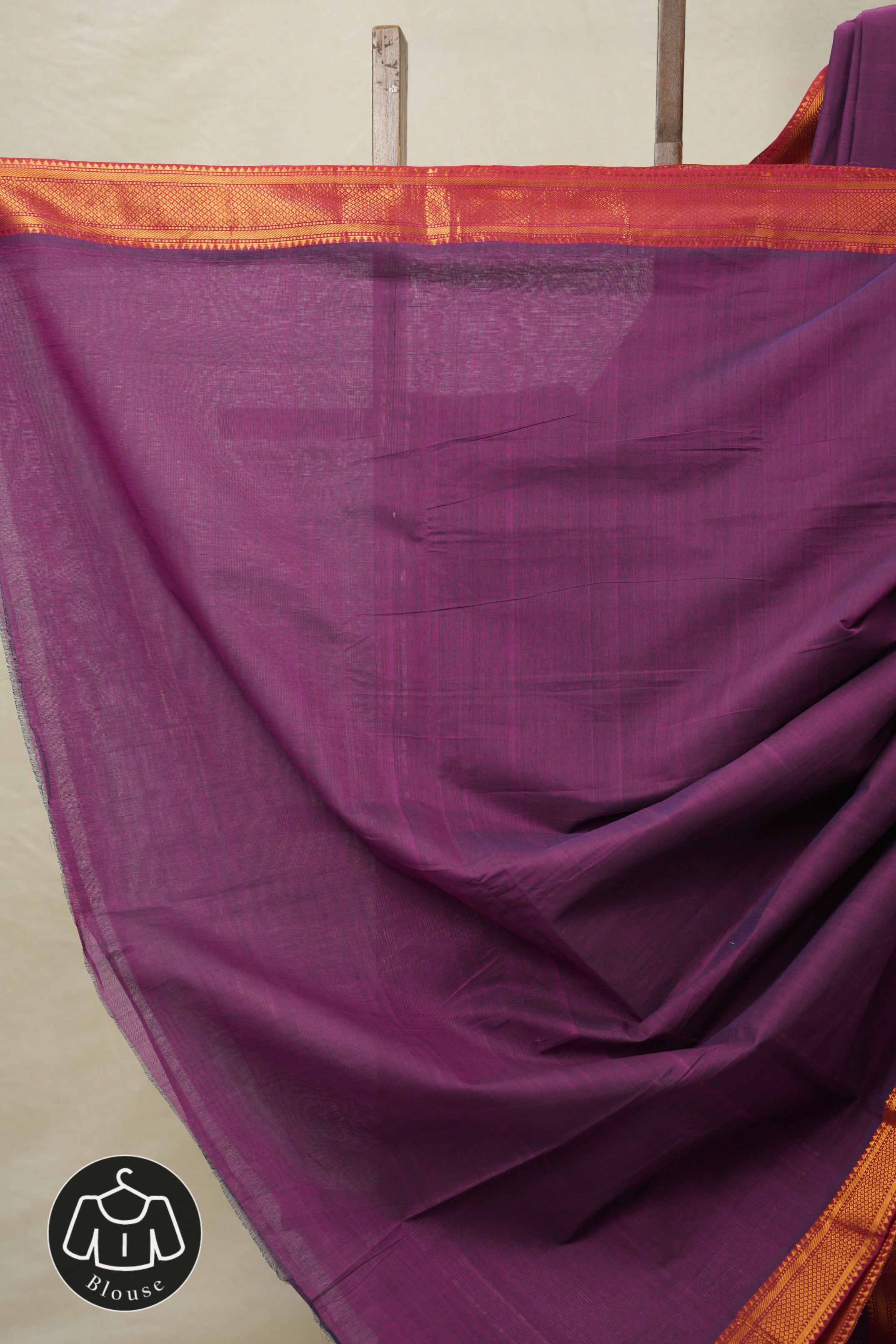 Two Tone Magenta  Plan Cotton Mangalgiri Saree - SRTMPCMS45