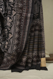 Black HBP Cotton Saree - SRBCS3742