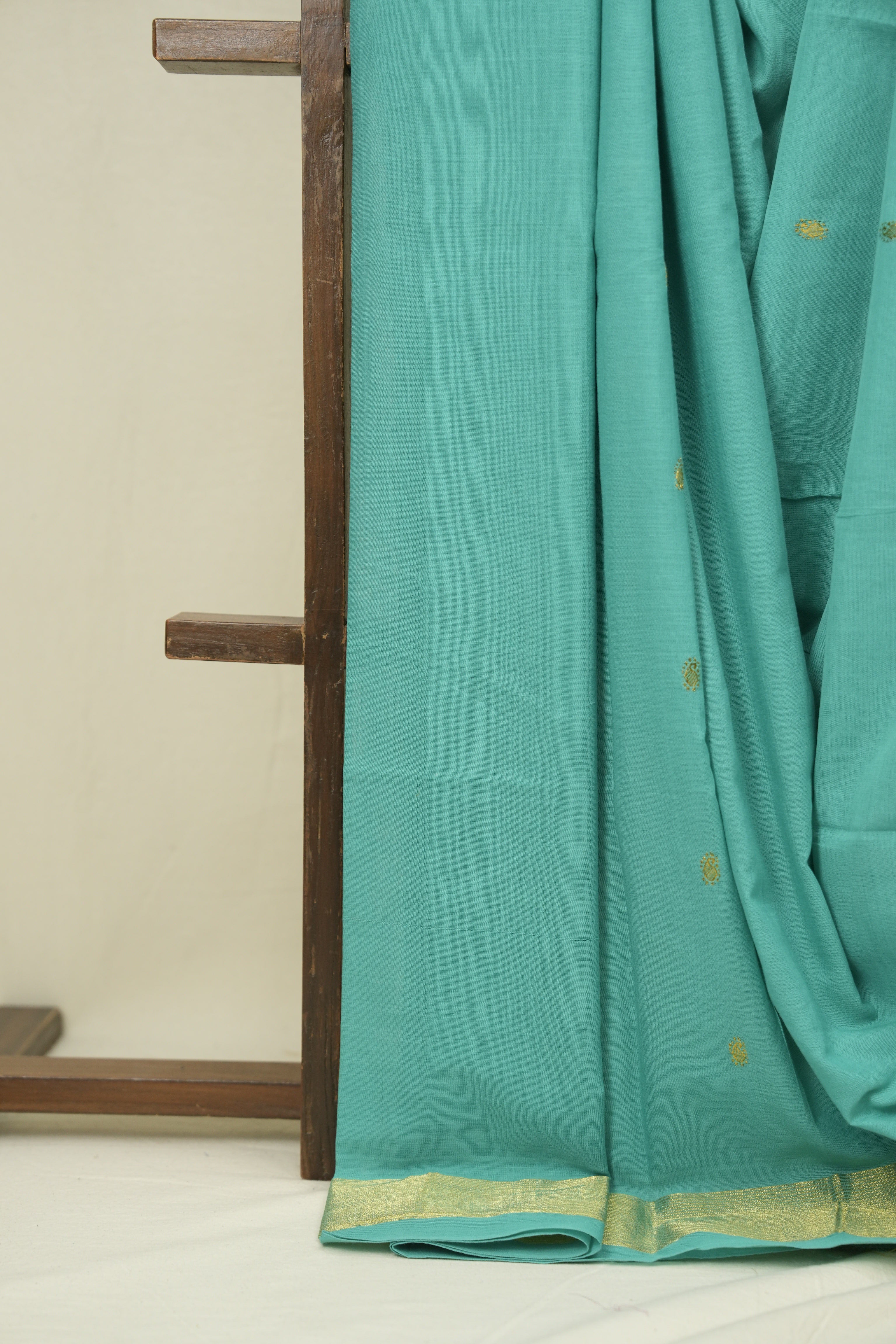 Aqua Cotton Paithani Saree - SRACPS753