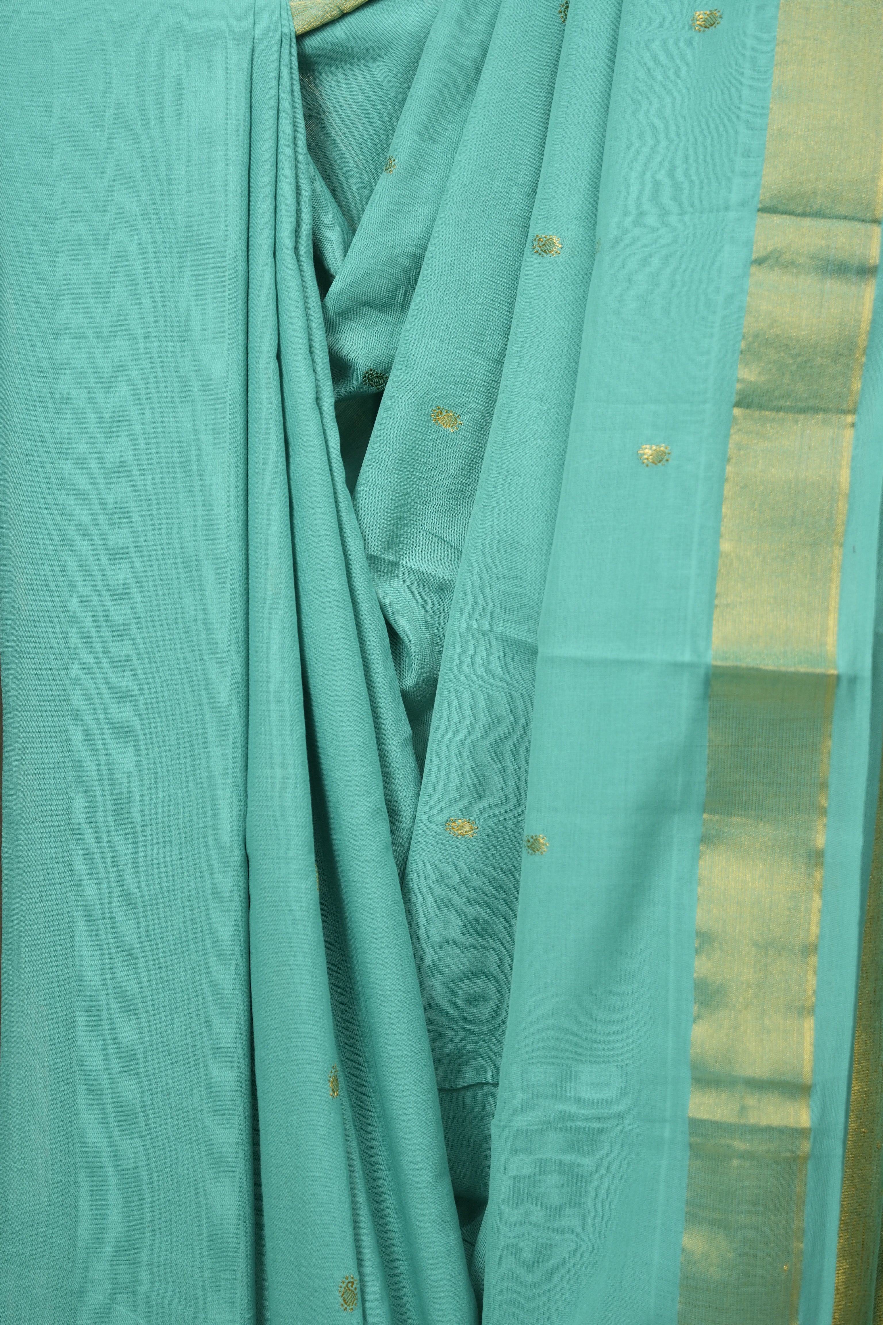 Aqua Cotton Paithani Saree - SRACPS753