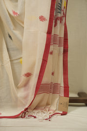 Cream Bengal Mul Cotton Saree - SRCBMCS094