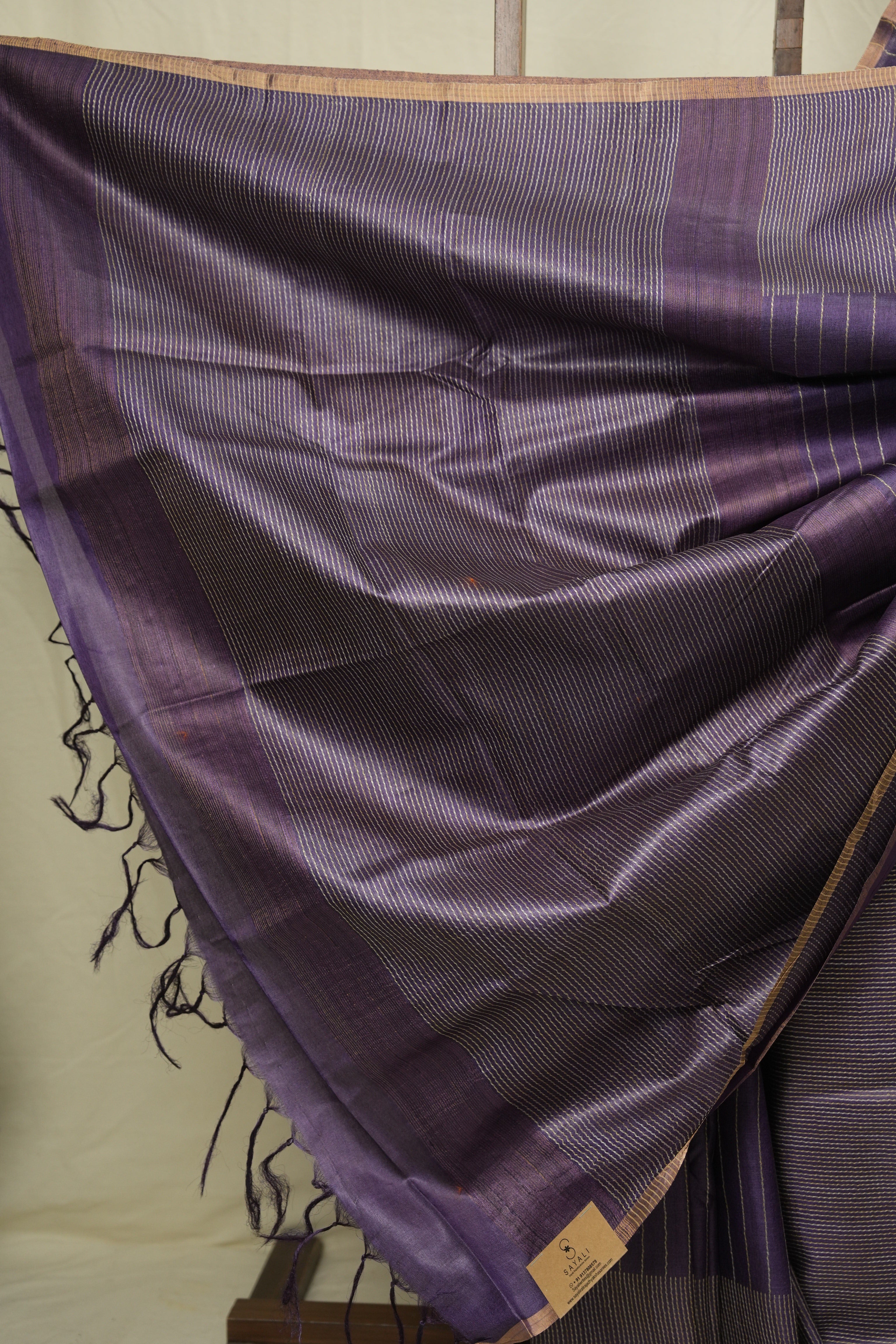 Royal Purple Tussar Silk Saree - SRRPTSS1881