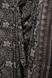 Black HBP Cotton Saree - SRBCS3742