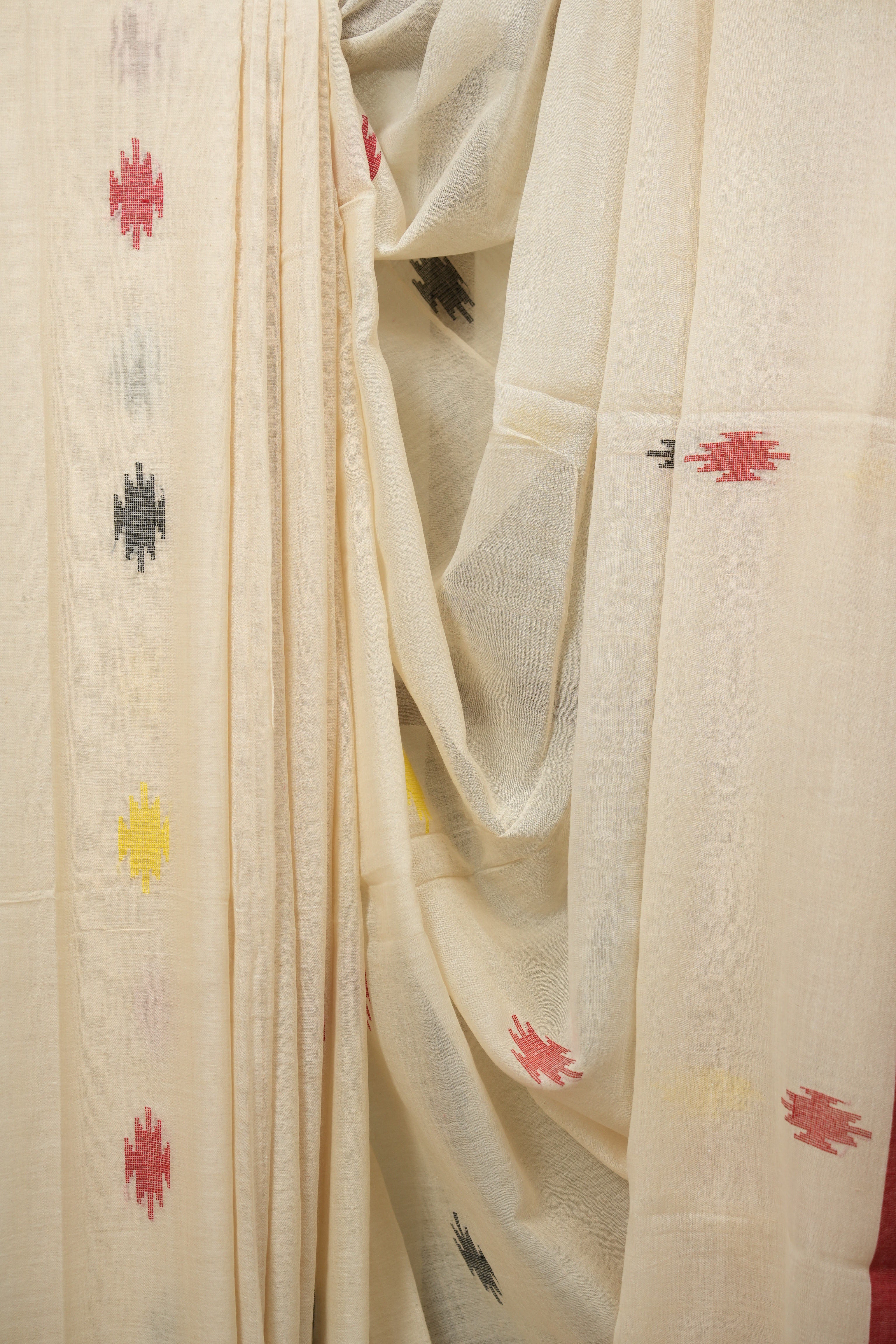 Cream Bengal Mul Cotton Saree - SRCBMCS094