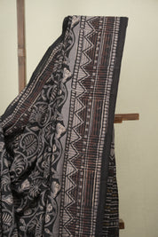 Black HBP Cotton Saree - SRBCS3742