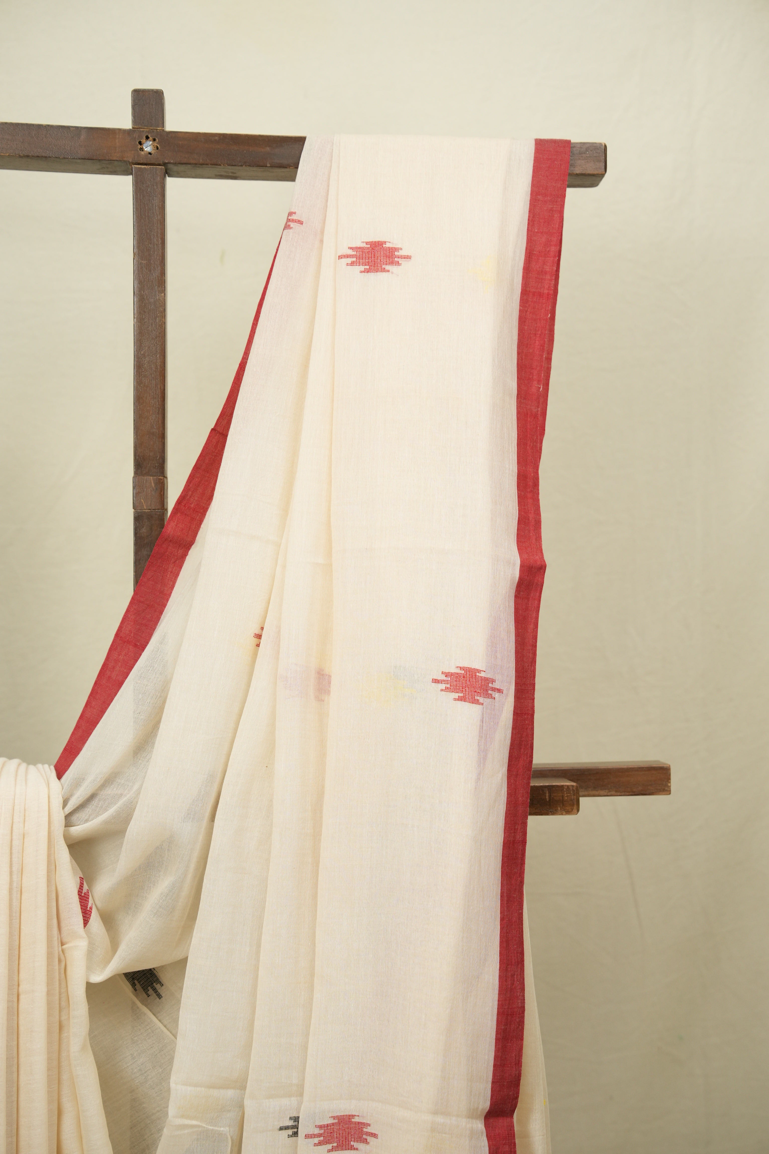 Cream Bengal Mul Cotton Saree - SRCBMCS094