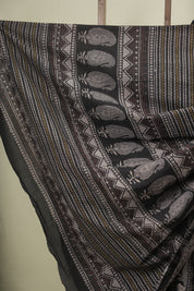 Black HBP Cotton Saree - SRBCS3742