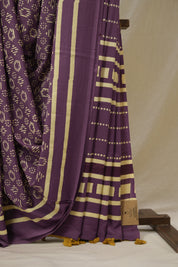 Purple HBP Cotton Saree - SRPCS3288