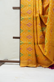 Yellow Raw Silk Ikat Saree - SRYRSS767