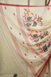 Cream Bengal Mul Cotton Saree - SRCBMCS094