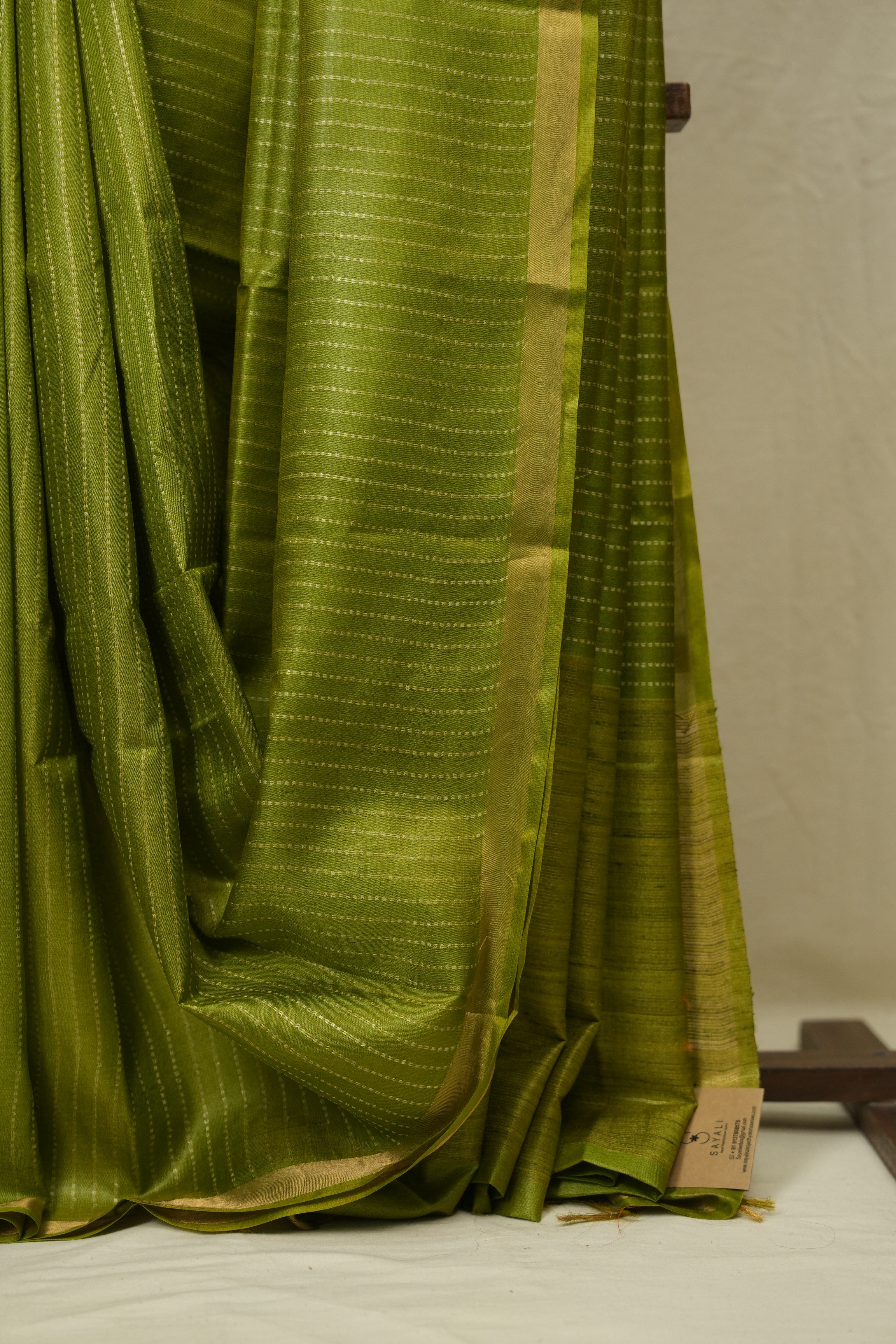 Green Tussar Silk Saree - SRGTSS1874