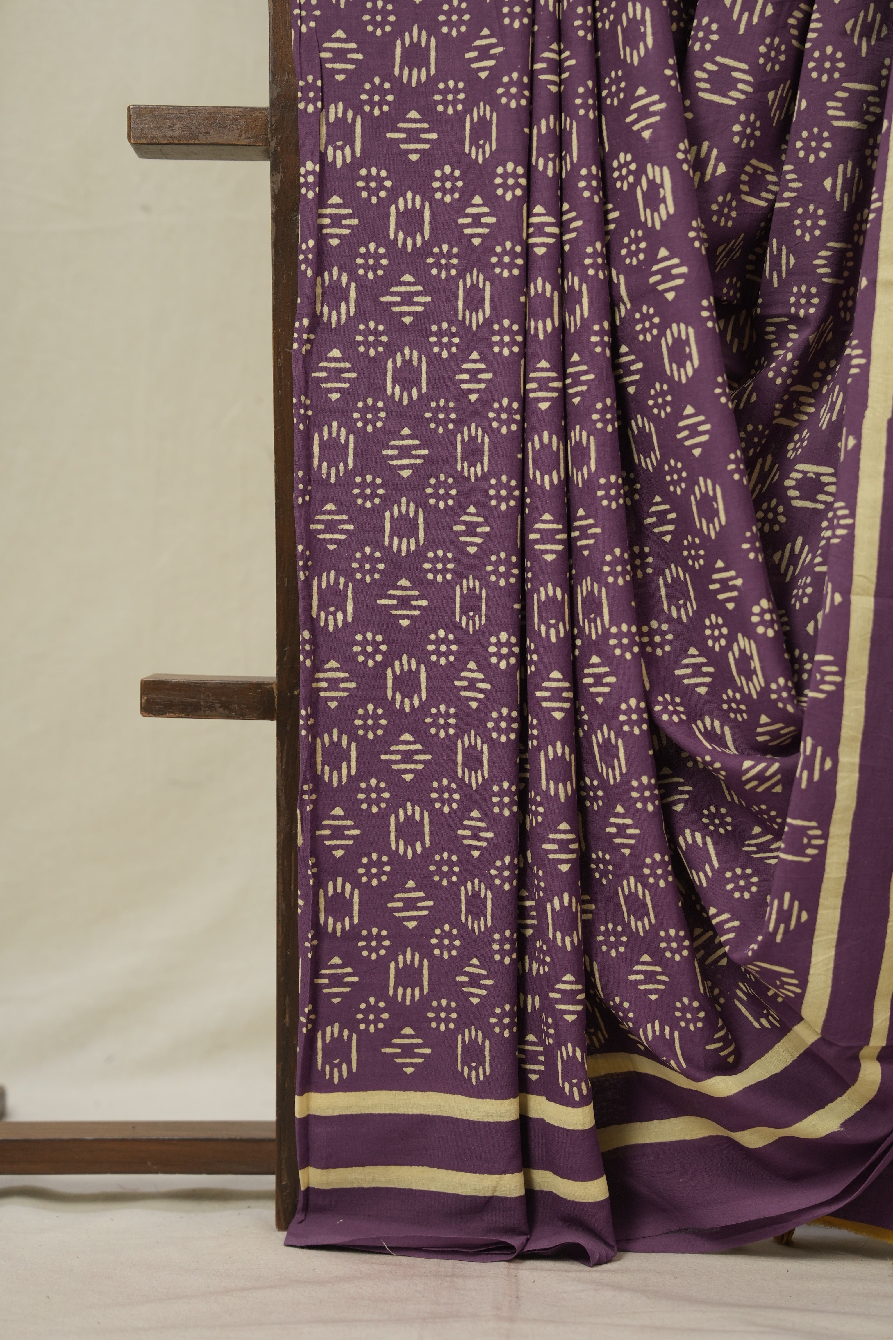 Purple HBP Cotton Saree - SRPCS3288