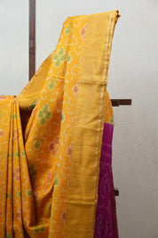Yellow Raw Silk Ikat Saree - SRYRSS767