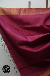 Two Tone Orange Raw Silk Ikat Saree - SRTTORSS757