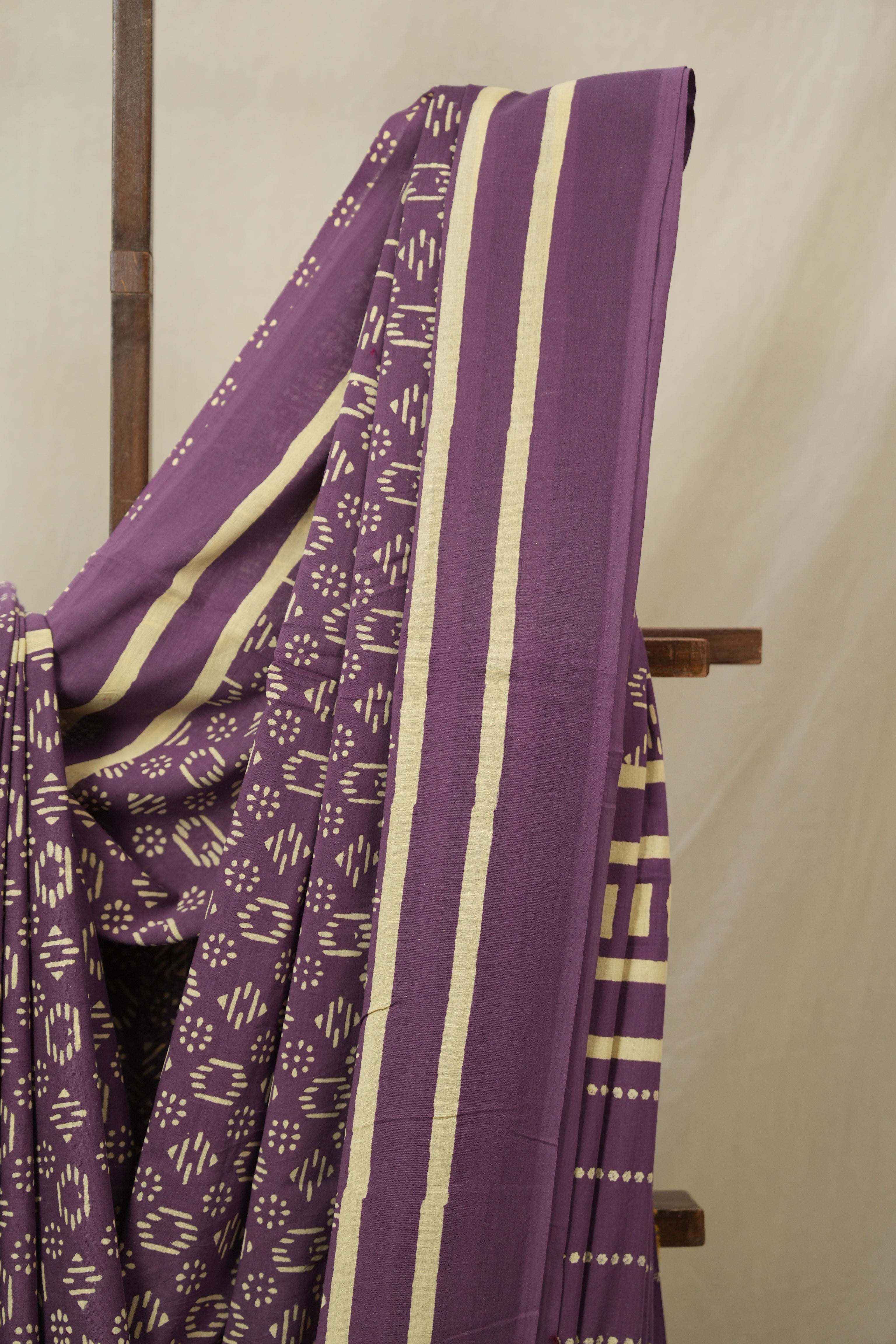 Purple HBP Cotton Saree - SRPCS3288