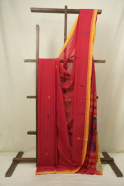 Red Bengal Mul Cotton Saree - SRRBMCS079