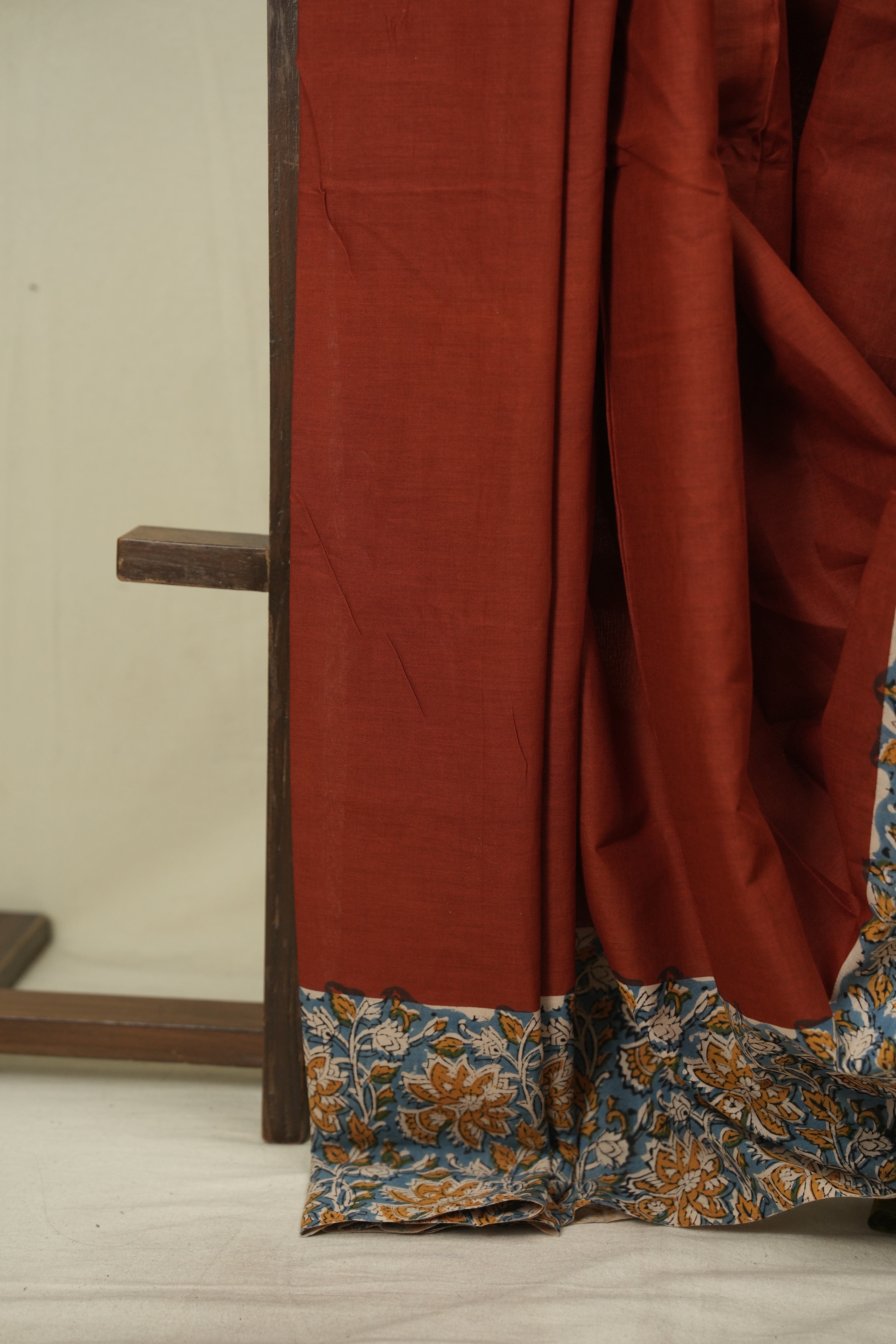 Red HBP Cotton Saree - SRRCS3743