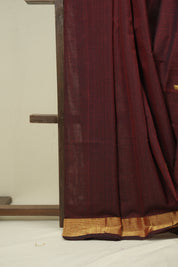 Maroon Cotton Paithani Saree - SRMCPS747