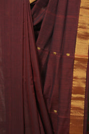 Maroon Cotton Paithani Saree - SRMCPS747
