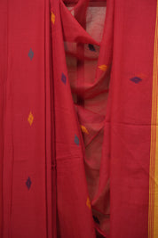 Red Bengal Mul Cotton Saree - SRRBMCS079