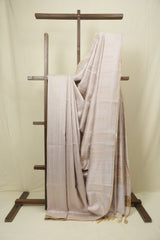 Ivory Raw Silk Saree - SRIRSS1024