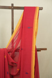 Red Bengal Mul Cotton Saree - SRRBMCS079