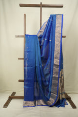 Peacock Blue Tissue Banarasi Silk Saree - SRPBTBSS95
