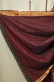 Maroon Cotton Paithani Saree - SRMCPS747