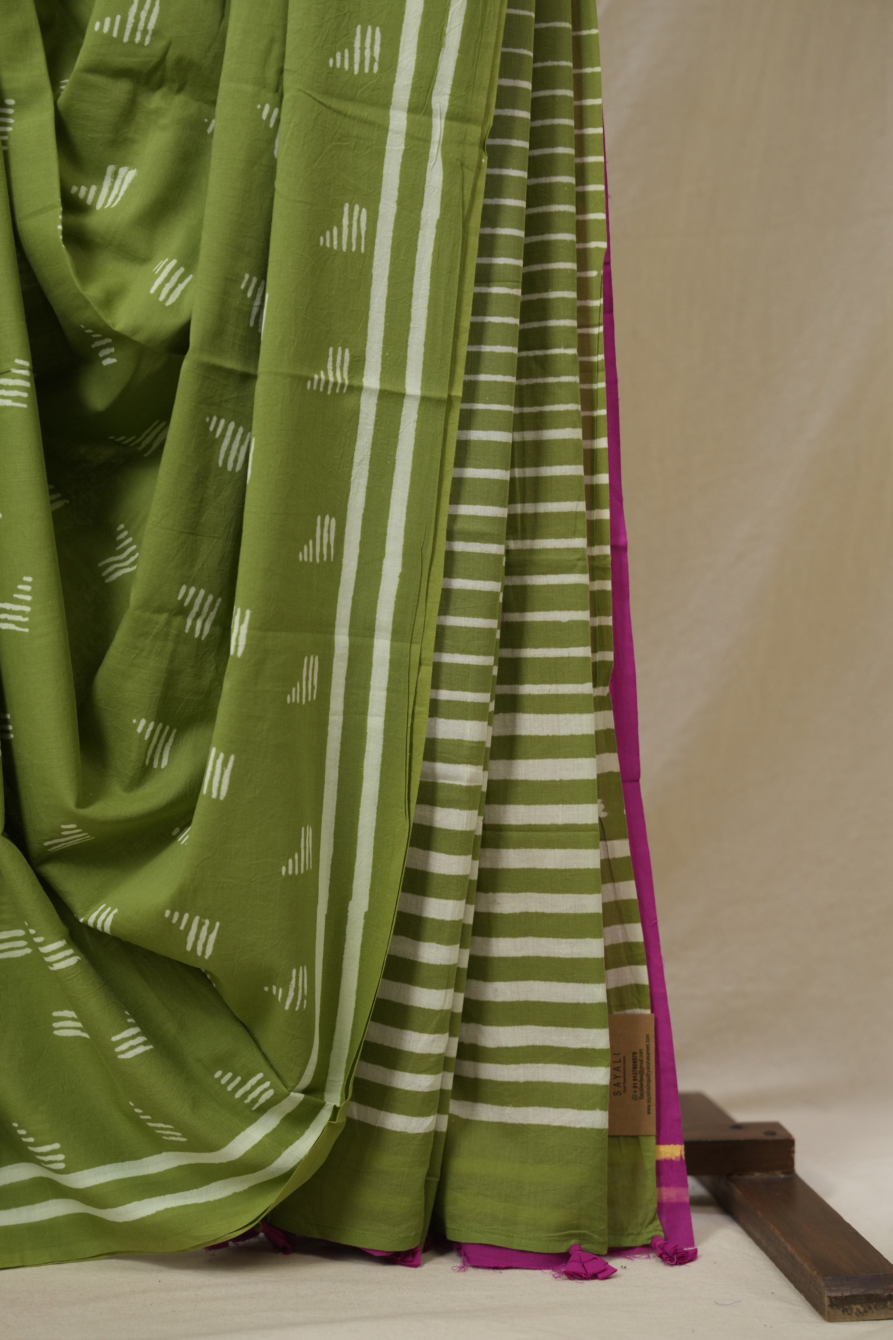Light Green HBP Cotton Saree - SRLGCS3275