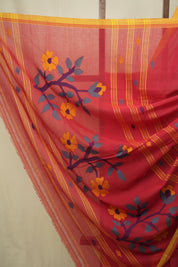Red Bengal Mul Cotton Saree - SRRBMCS079
