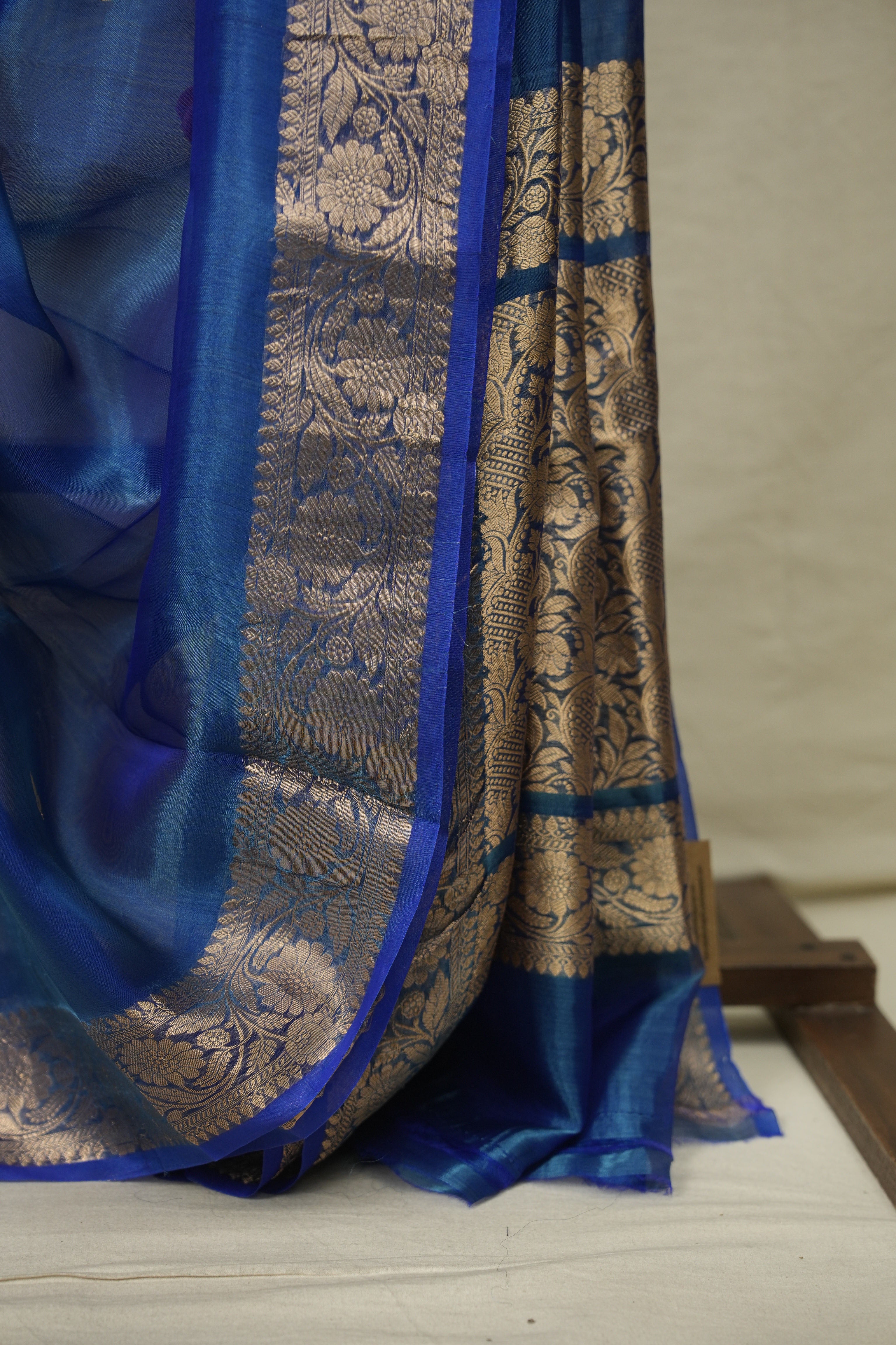 Peacock Blue Tissue Banarasi Silk Saree - SRPBTBSS95