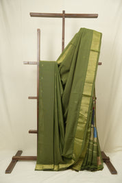 Mehendi Green Cotton Paithani Saree - SRMGCPS748